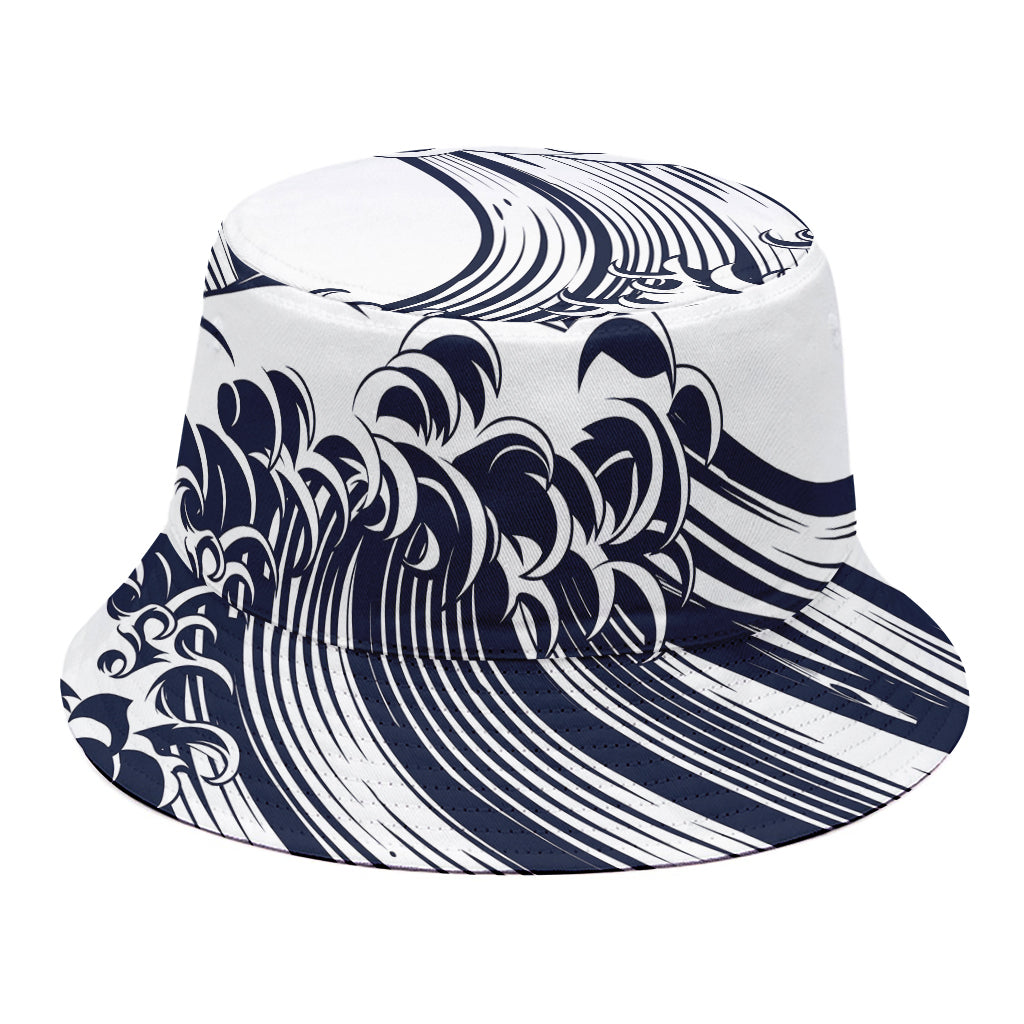 Japanese Kanagawa Wave Print Bucket Hat