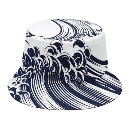 Japanese Kanagawa Wave Print Bucket Hat