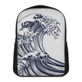 Japanese Kanagawa Wave Print Casual Backpack