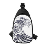 Japanese Kanagawa Wave Print Chest Bag