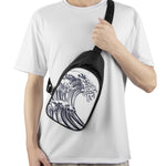 Japanese Kanagawa Wave Print Chest Bag