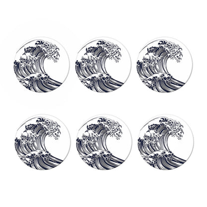 Japanese Kanagawa Wave Print Coaster Set