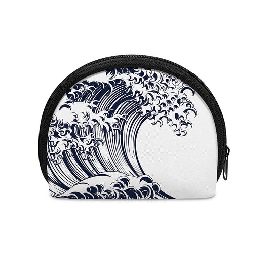 Japanese Kanagawa Wave Print Coin Purse