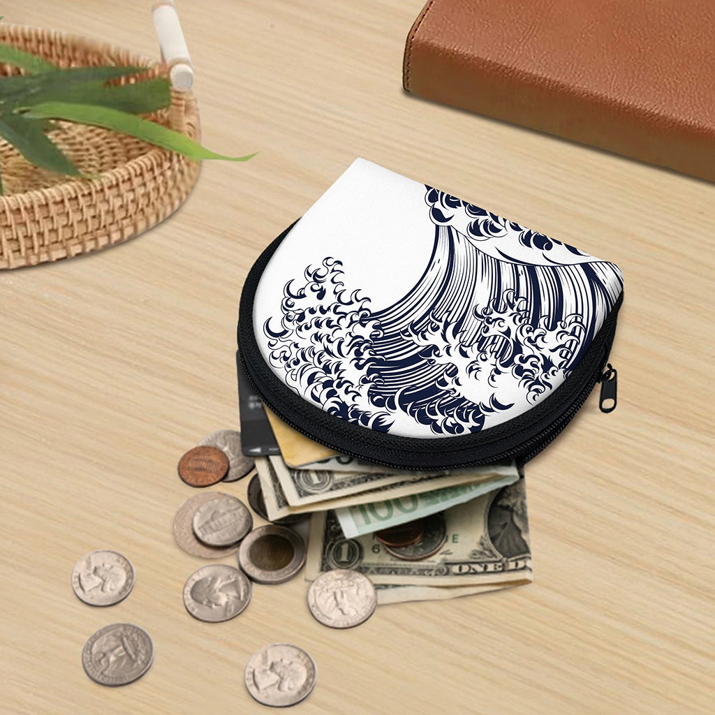 Japanese Kanagawa Wave Print Coin Purse