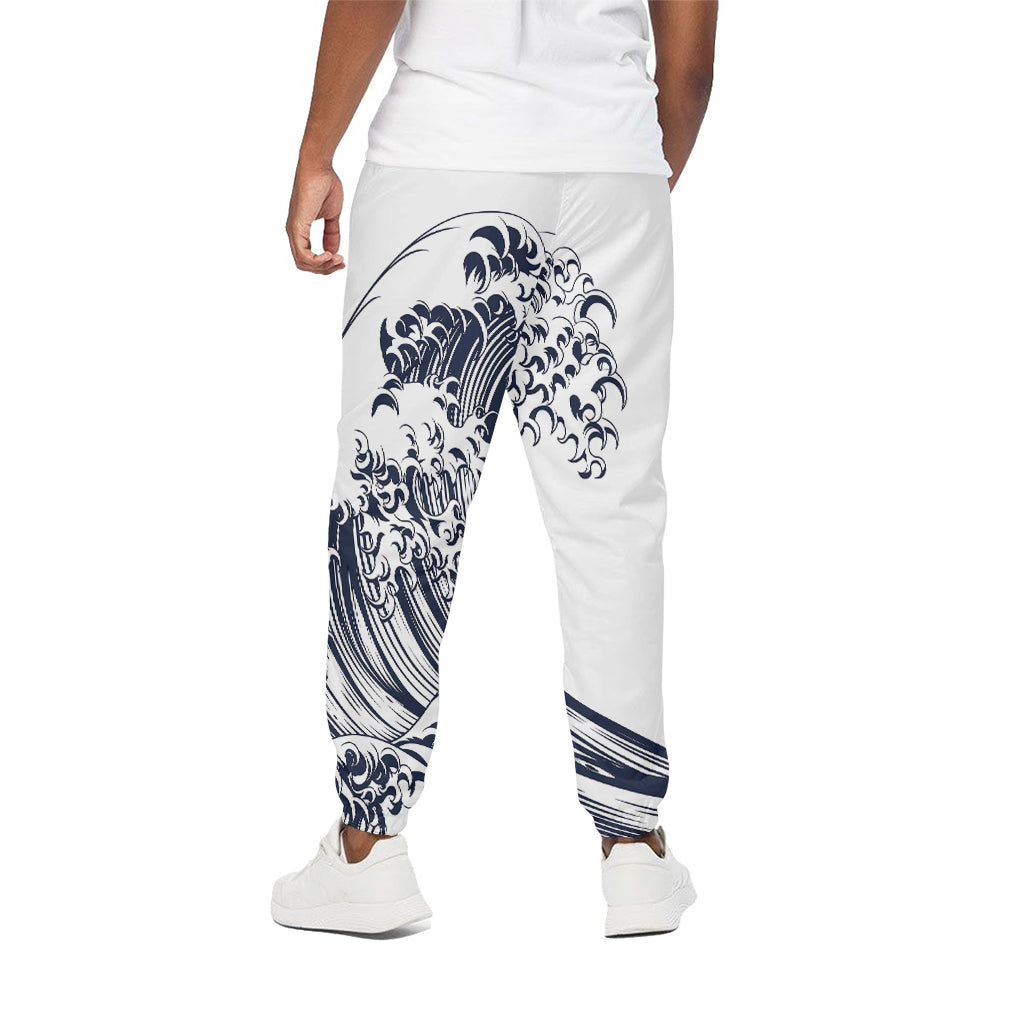 Japanese Kanagawa Wave Print Cotton Pants