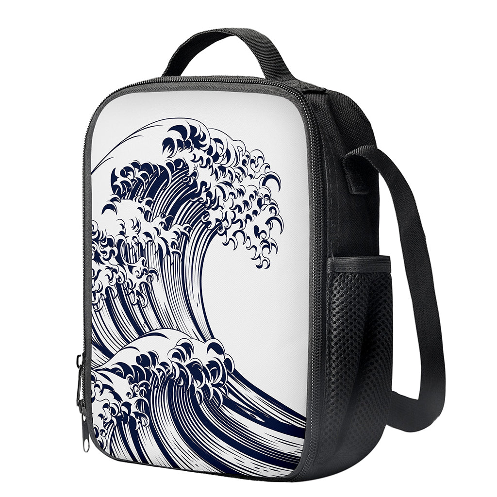 Japanese Kanagawa Wave Print Crossbody Lunch Bag