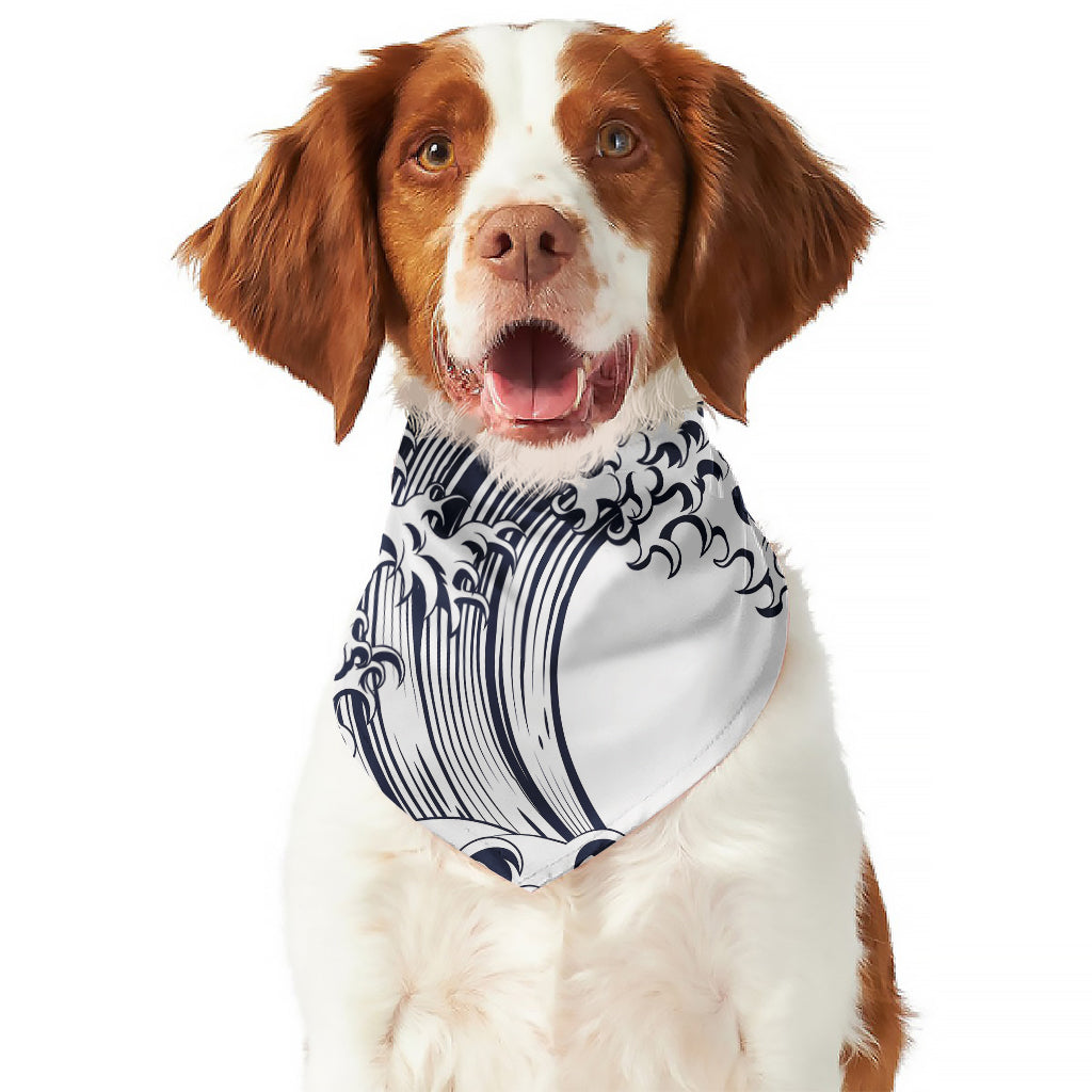 Japanese Kanagawa Wave Print Dog Bandana