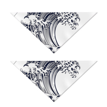Japanese Kanagawa Wave Print Dog Bandana