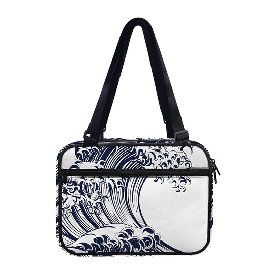 Japanese Kanagawa Wave Print Double Strap Bible Bag