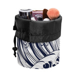 Japanese Kanagawa Wave Print Drawstring Makeup Bag