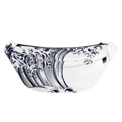 Japanese Kanagawa Wave Print Fanny Pack