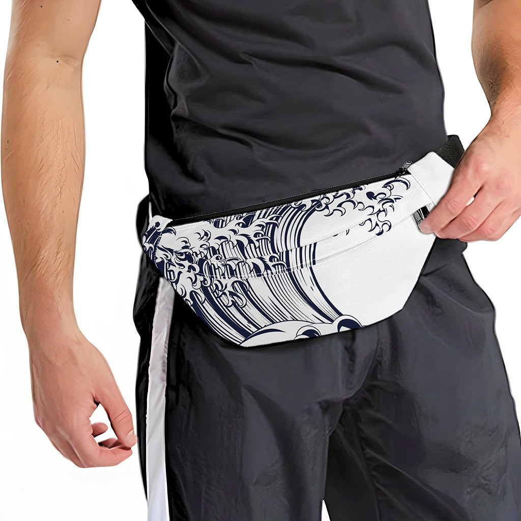 Japanese Kanagawa Wave Print Fanny Pack