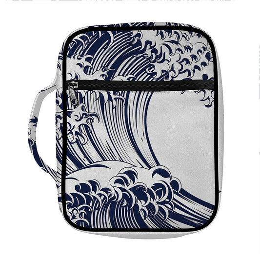 Japanese Kanagawa Wave Print Front Pocket Bible Bag