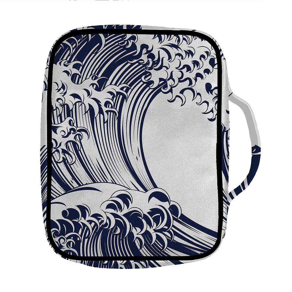 Japanese Kanagawa Wave Print Front Pocket Bible Bag