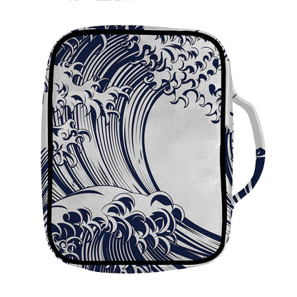Japanese Kanagawa Wave Print Front Pocket Bible Bag