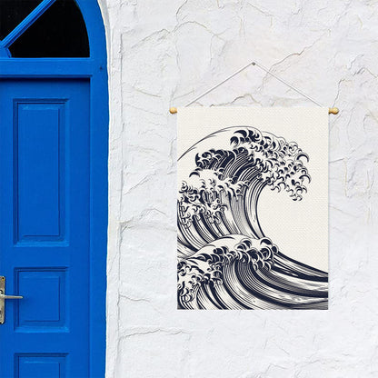 Japanese Kanagawa Wave Print Garden Flag