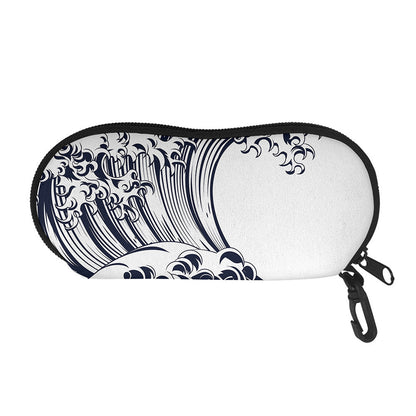 Japanese Kanagawa Wave Print Glasses Case