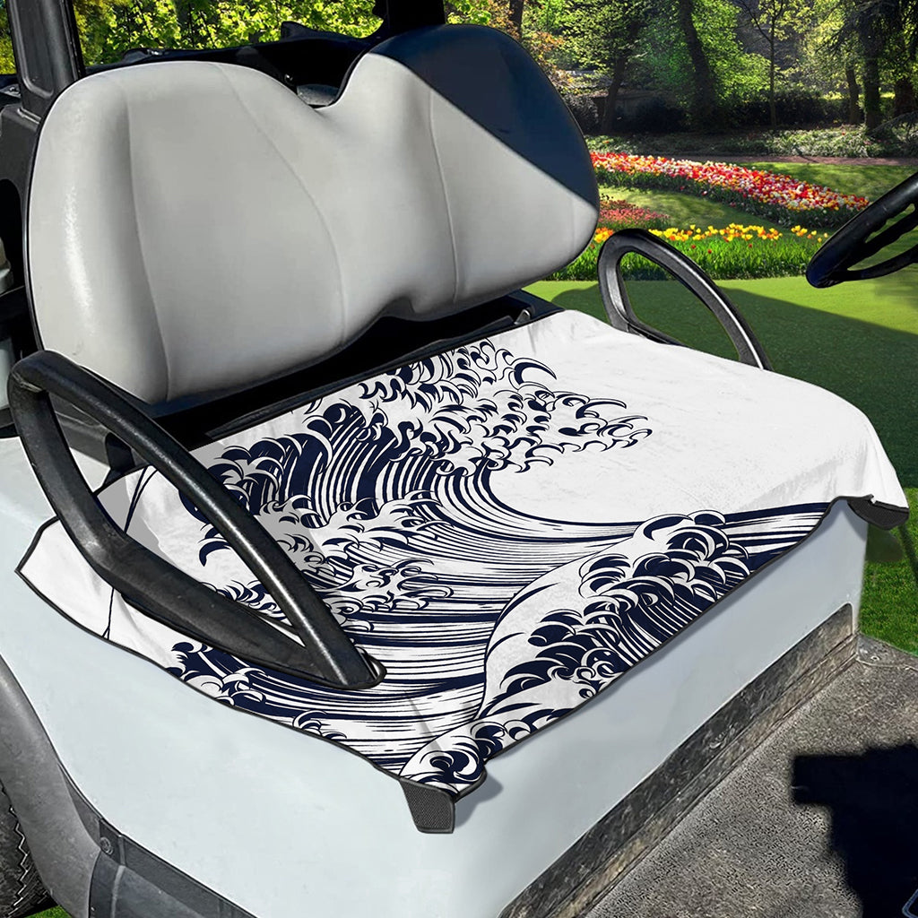 Japanese Kanagawa Wave Print Golf Cart Seat Cover