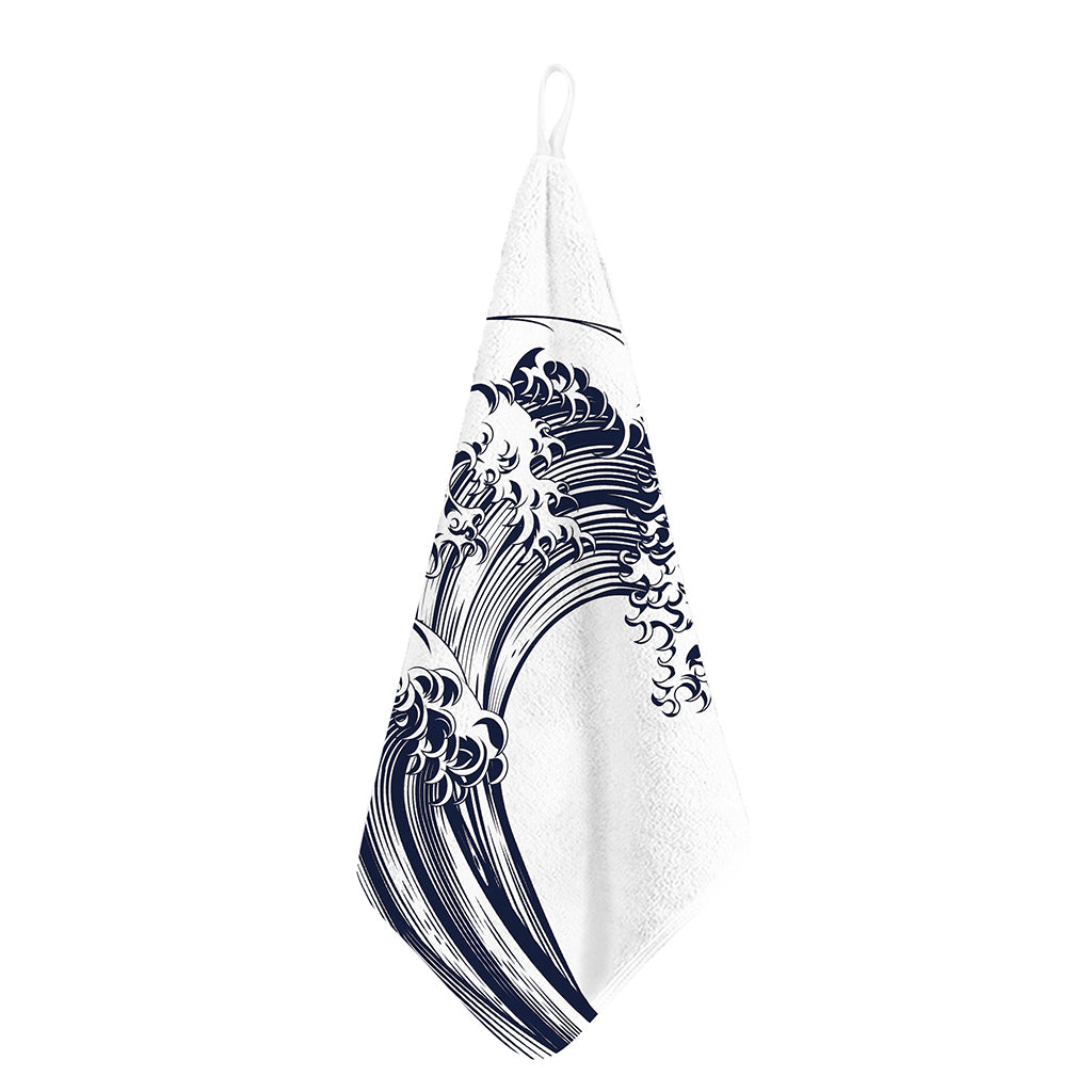 Japanese Kanagawa Wave Print Hand Towel