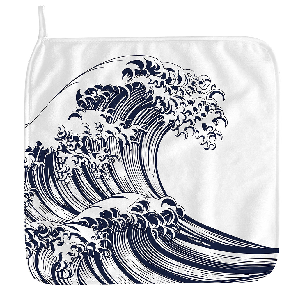 Japanese Kanagawa Wave Print Hand Towel