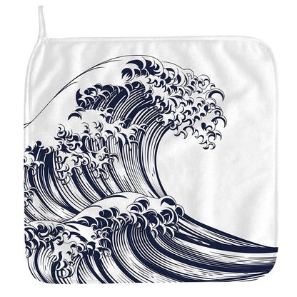 Japanese Kanagawa Wave Print Hand Towel