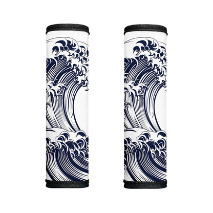 Japanese Kanagawa Wave Print Handle Covers