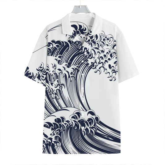 Japanese Kanagawa Wave Print Hawaiian Shirt