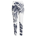 Japanese Kanagawa Wave Print High-Waisted Pocket Leggings