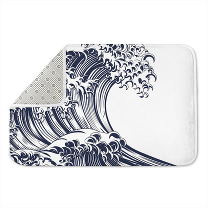 Japanese Kanagawa Wave Print Indoor Door Mat