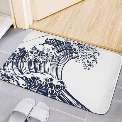 Japanese Kanagawa Wave Print Indoor Door Mat