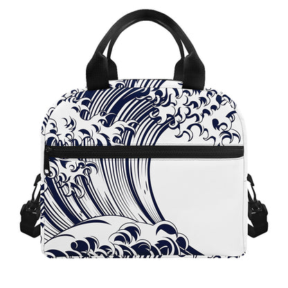 Japanese Kanagawa Wave Print Insulated Lunch Bag