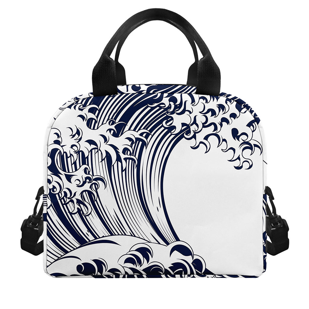 Japanese Kanagawa Wave Print Insulated Lunch Bag