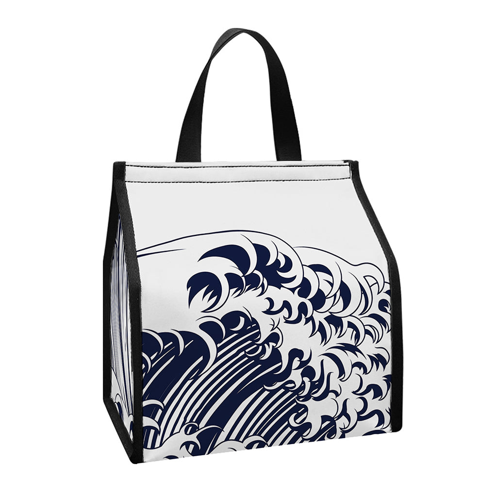 Japanese Kanagawa Wave Print Insulated Lunch Tote