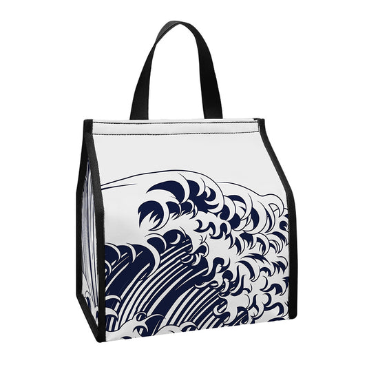 Japanese Kanagawa Wave Print Insulated Lunch Tote