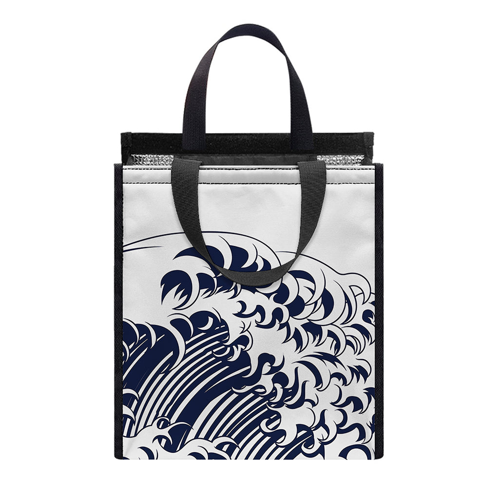Japanese Kanagawa Wave Print Insulated Lunch Tote