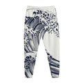 Japanese Kanagawa Wave Print Jogger Pants