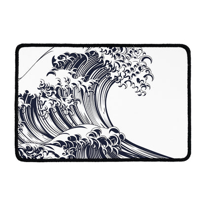Japanese Kanagawa Wave Print Kitchen Mat