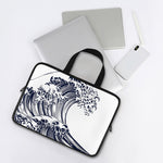 Japanese Kanagawa Wave Print Laptop Sleeve With Handle