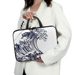 Japanese Kanagawa Wave Print Laptop Sleeve With Handle