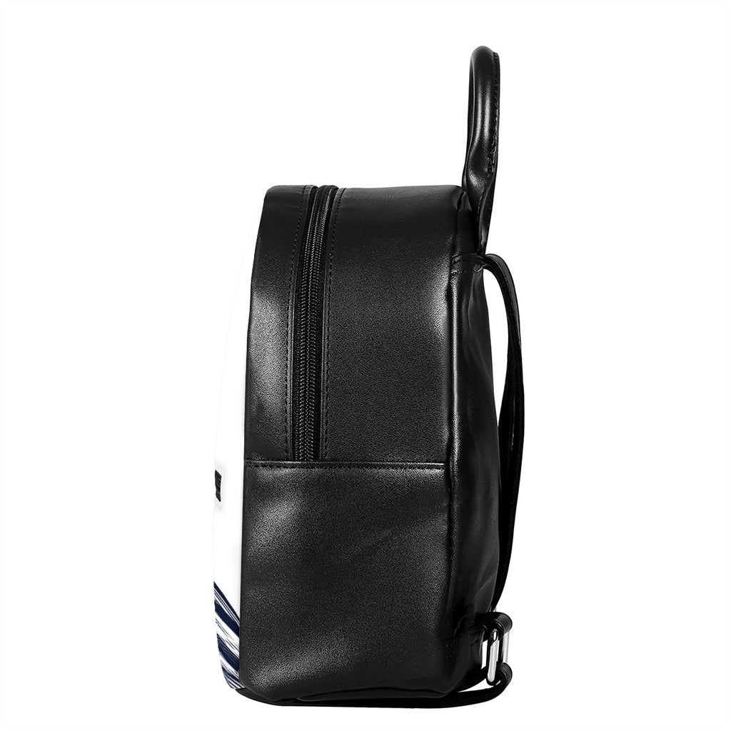 Japanese Kanagawa Wave Print Leather Backpack