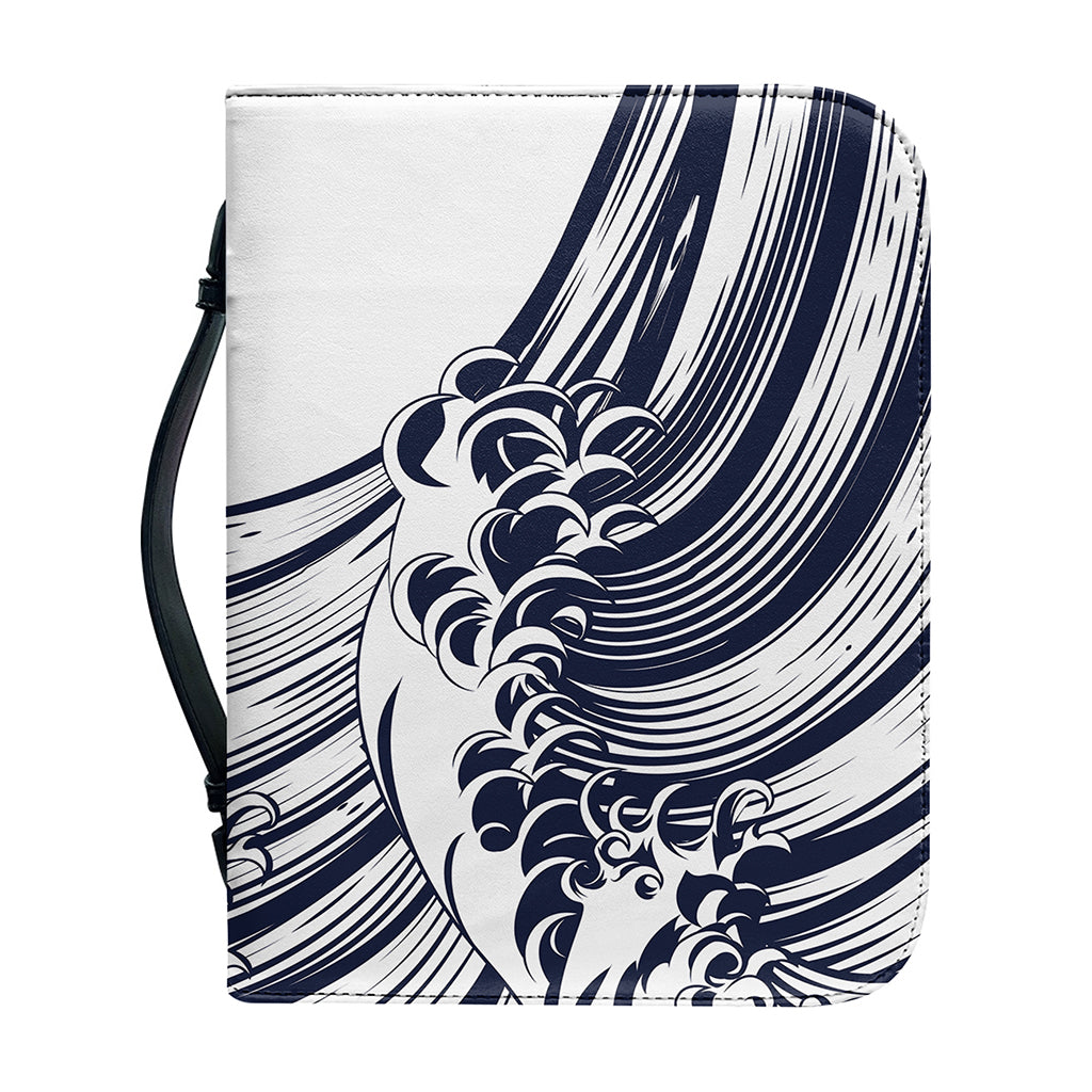 Japanese Kanagawa Wave Print Leather Bible Cover