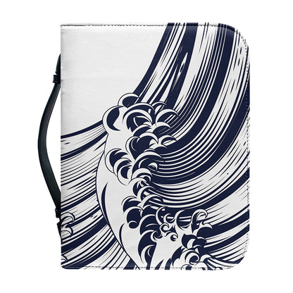Japanese Kanagawa Wave Print Leather Bible Cover