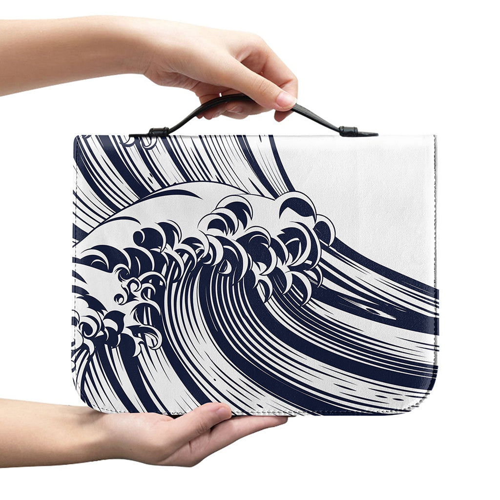 Japanese Kanagawa Wave Print Leather Bible Cover