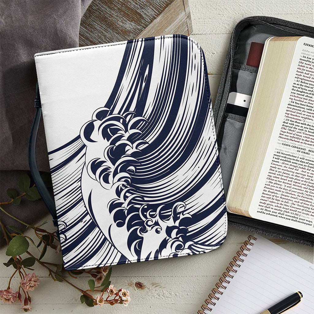 Japanese Kanagawa Wave Print Leather Bible Cover