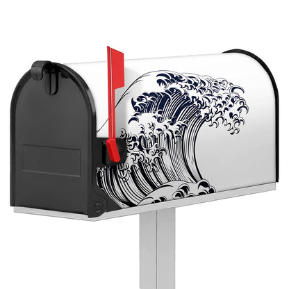 Japanese Kanagawa Wave Print Mailbox Cover