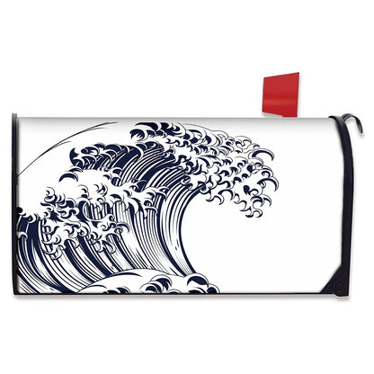 Japanese Kanagawa Wave Print Mailbox Cover