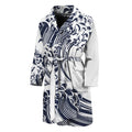 Japanese Kanagawa Wave Print Men's Bathrobe