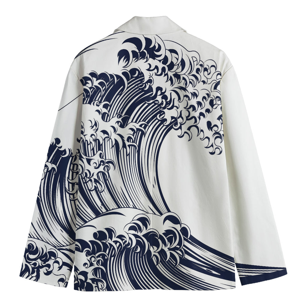 Japanese Kanagawa Wave Print Men's Blazer