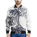 Japanese Kanagawa Wave Print Men's Bomber Jacket