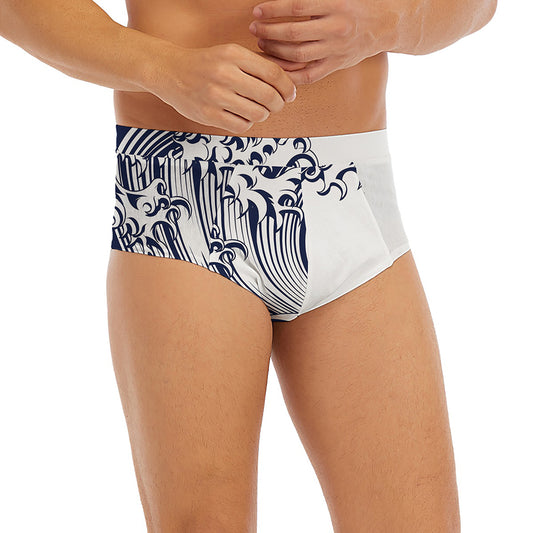 Japanese Kanagawa Wave Print Men's Briefs